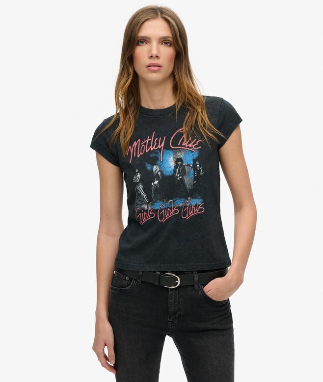 Motley Crue X Superdry T-Shirt mit Flügelärmeln Motley Crue X Superdry T-Shirt mit Flügelärmeln
