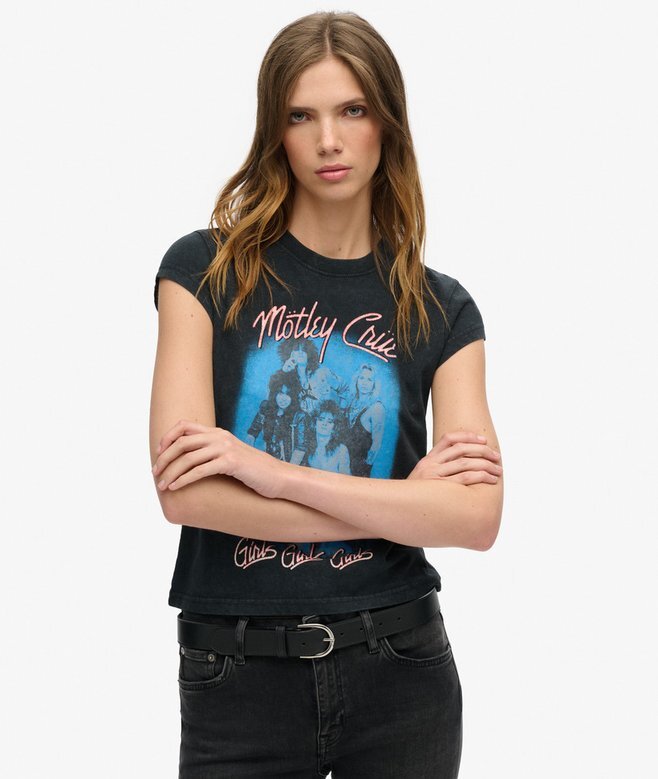 Motley Crue X Superdry T-Shirt mit Flügelärmeln Motley Crue X Superdry T-Shirt mit Flügelärmeln