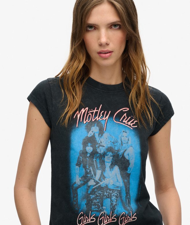 Motley Crue X Superdry T-Shirt mit Flügelärmeln Motley Crue X Superdry T-Shirt mit Flügelärmeln