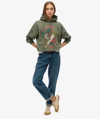 Neo Trad Tattoo Relaxed Kapuzenpullover