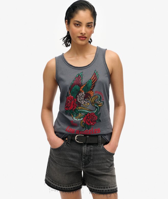 Neo Trad Tattoo Tanktop mit Rundhalsausschnitt Neo Trad Tattoo Tanktop mit Rundhalsausschnitt