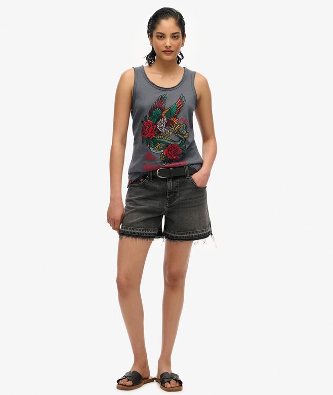 Neo Trad Tattoo Tanktop mit Rundhalsausschnitt Neo Trad Tattoo Tanktop mit Rundhalsausschnitt