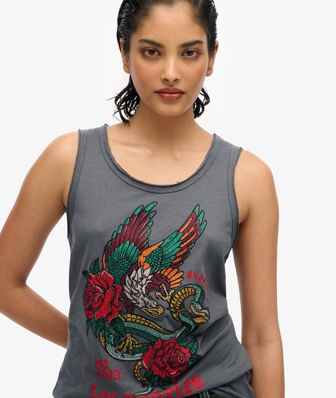 Neo Trad Tattoo Tanktop mit Rundhalsausschnitt Neo Trad Tattoo Tanktop mit Rundhalsausschnitt