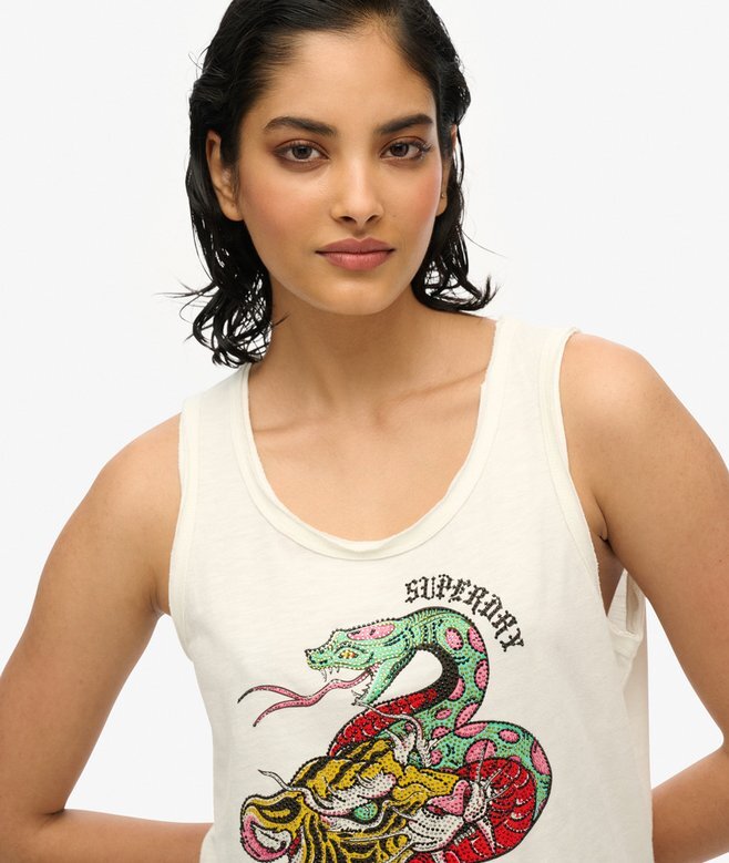 Neo Trad Tattoo Tanktop mit Rundhalsausschnitt Neo Trad Tattoo Tanktop mit Rundhalsausschnitt
