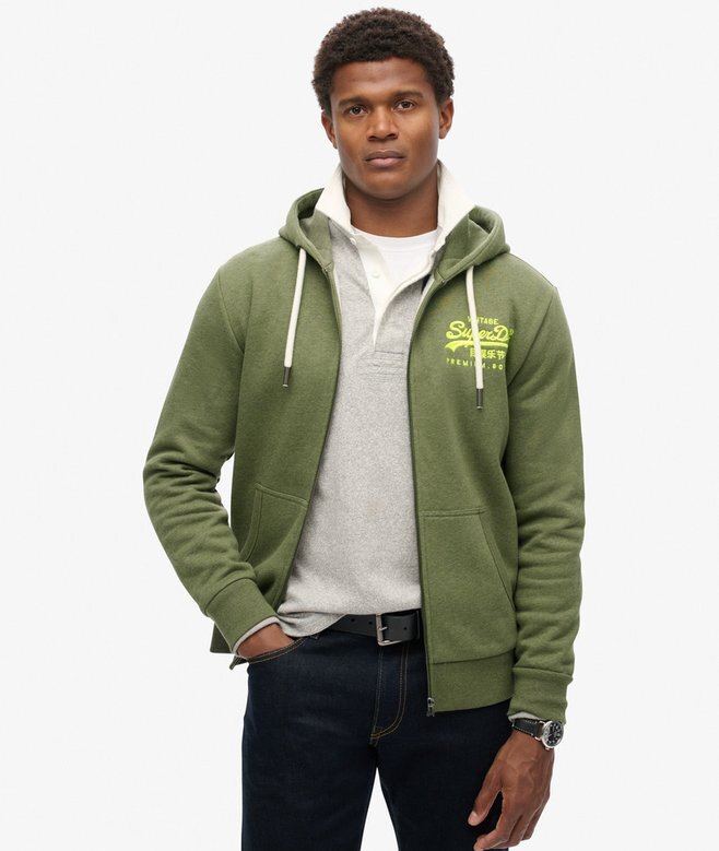 Neon Vintage Logo Graphic Zip Kapuzenpullover Neon Vintage Logo Graphic Zip Kapuzenpullover