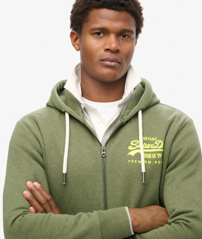 Neon Vintage Logo Graphic Zip Kapuzenpullover Neon Vintage Logo Graphic Zip Kapuzenpullover