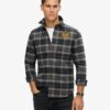 Overshirt mit Karomuster und Stickerei Overshirt mit Karomuster und Stickerei