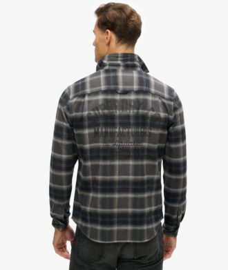 Overshirt mit Karomuster und Stickerei
