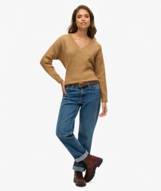 Oversize-Pullover mit V-Ausschnitt