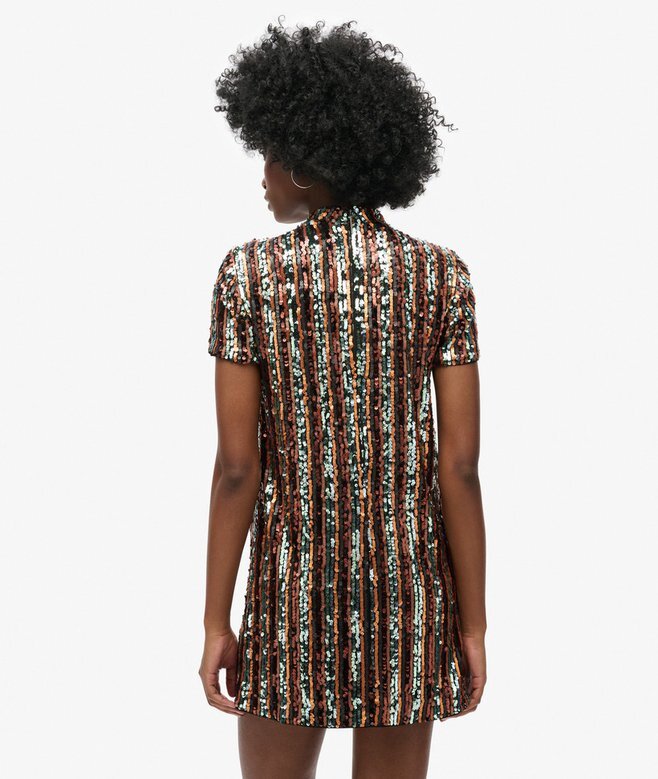 Pailletten-T-Shirt-Mini-Kleid Pailletten-T-Shirt-Mini-Kleid