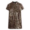Pailletten-T-Shirt-Mini-Kleid Pailletten-T-Shirt-Mini-Kleid