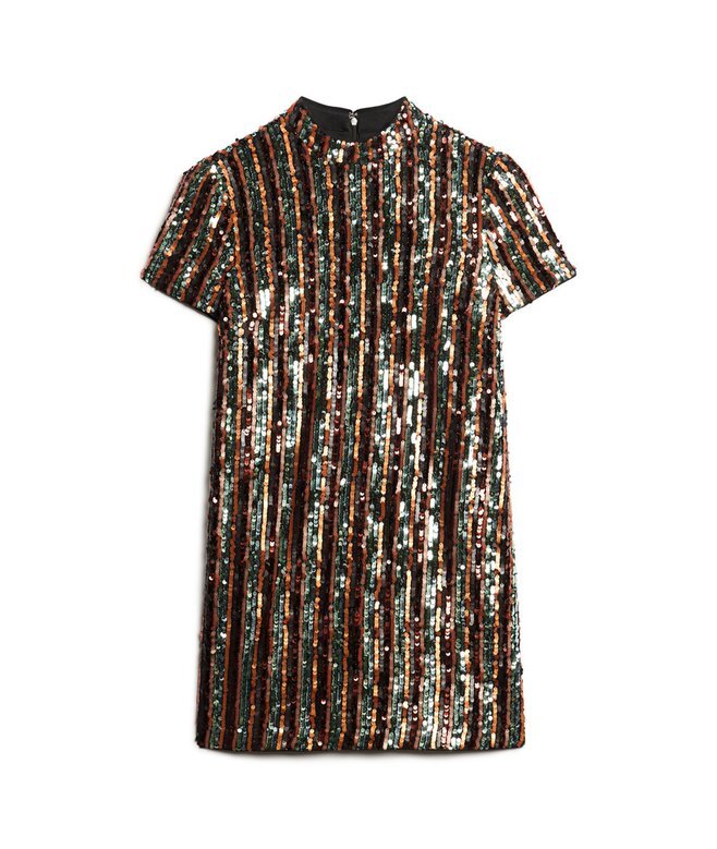 Pailletten-T-Shirt-Mini-Kleid Pailletten-T-Shirt-Mini-Kleid
