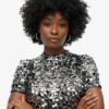 Pailletten-T-Shirt-Minikleid