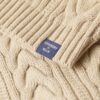 Pullover mit überschnittenen Schultern und Zopfmuster