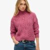 Pullover mit Zopfmuster und Rollkragen Pullover mit Zopfmuster und Rollkragen