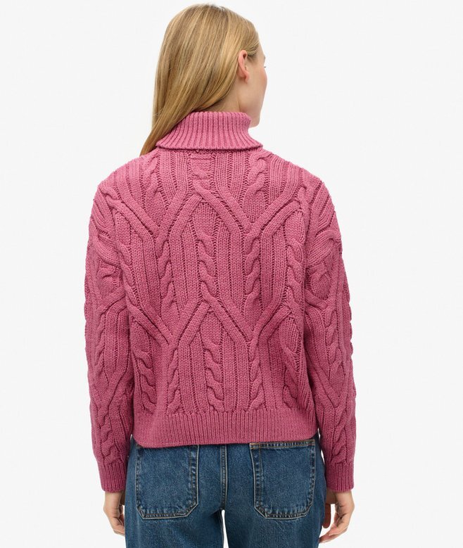 Pullover mit Zopfmuster und Rollkragen Pullover mit Zopfmuster und Rollkragen