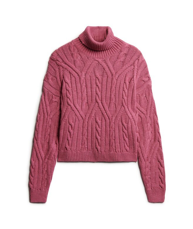 Pullover mit Zopfmuster und Rollkragen Pullover mit Zopfmuster und Rollkragen