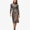 Rückenfreies Midi-Kleid mit Pailletten