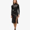 Rückenfreies Midi-Kleid mit Pailletten