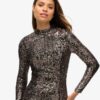 Rückenfreies Midi-Kleid mit Pailletten