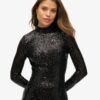 Rückenfreies Midi-Kleid mit Pailletten