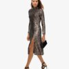 Rückenfreies Midi-Kleid mit Pailletten