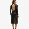 Rückenfreies Midi-Kleid mit Pailletten