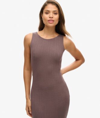 Rückenfreies Midi-Strickkleid