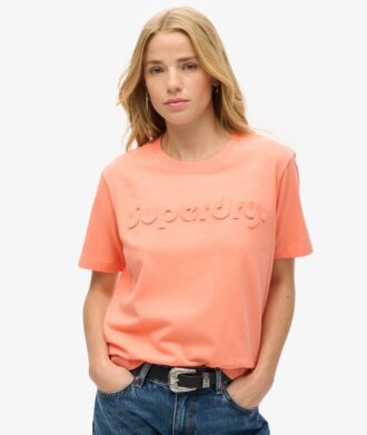 Relaxed-T-Shirt mit geprägtem Logo