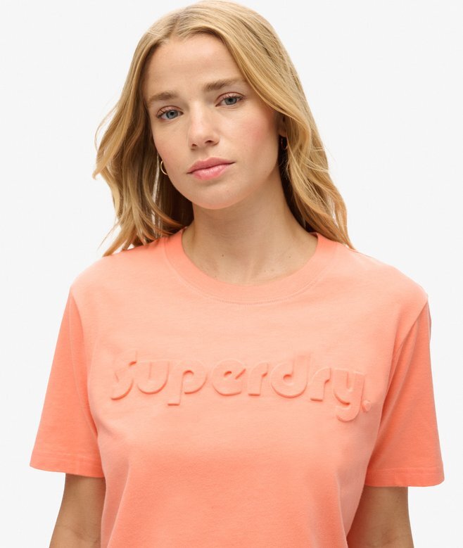 Relaxed-T-Shirt mit geprägtem Logo Relaxed-T-Shirt mit geprägtem Logo