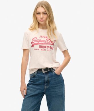 Relaxed T-Shirt mit Metallic-Logo