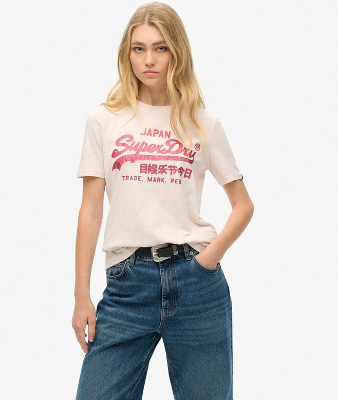 Relaxed T-Shirt mit Metallic-Logo Relaxed T-Shirt mit Metallic-Logo