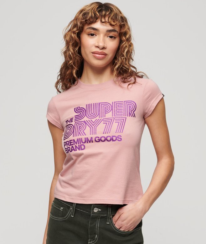 Retro-Glitzer-Logo-T-Shirt Retro-Glitzer-Logo-T-Shirt