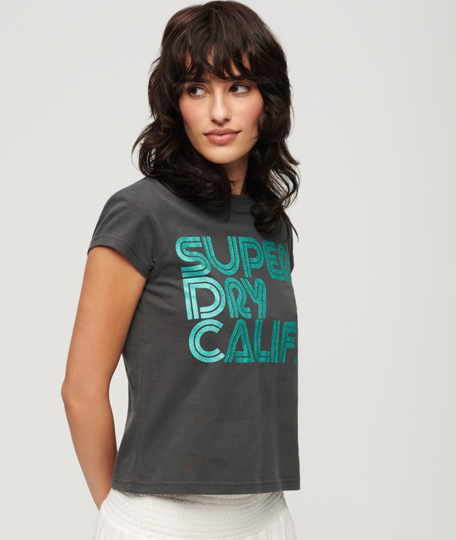Retro-Glitzer-Logo-T-Shirt Retro-Glitzer-Logo-T-Shirt