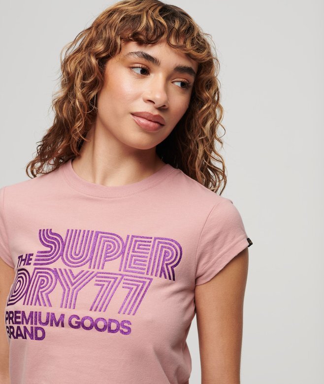 Retro-Glitzer-Logo-T-Shirt Retro-Glitzer-Logo-T-Shirt