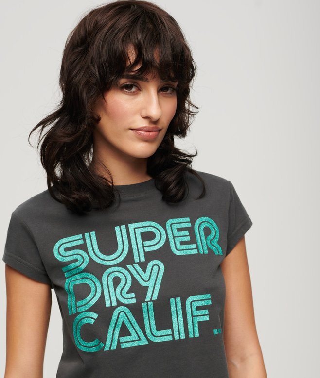 Retro-Glitzer-Logo-T-Shirt Retro-Glitzer-Logo-T-Shirt