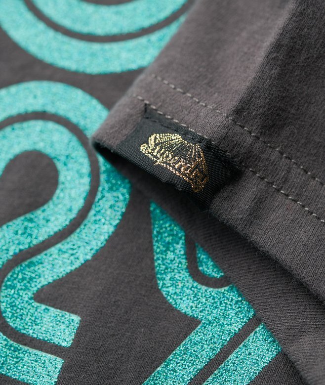 Retro-Glitzer-Logo-T-Shirt Retro-Glitzer-Logo-T-Shirt
