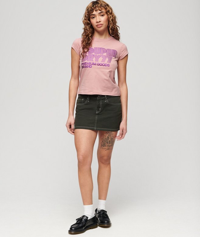 Retro-Glitzer-Logo-T-Shirt Retro-Glitzer-Logo-T-Shirt