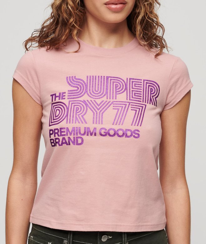 Retro-Glitzer-Logo-T-Shirt Retro-Glitzer-Logo-T-Shirt