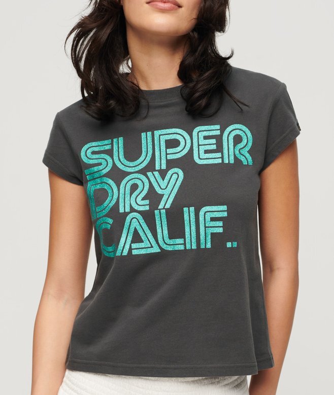 Retro-Glitzer-Logo-T-Shirt Retro-Glitzer-Logo-T-Shirt