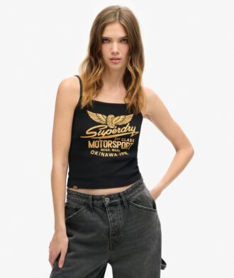 Retro Rocker Graphic Rib Cami Top