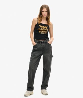 Retro Rocker Graphic Rib Cami Top