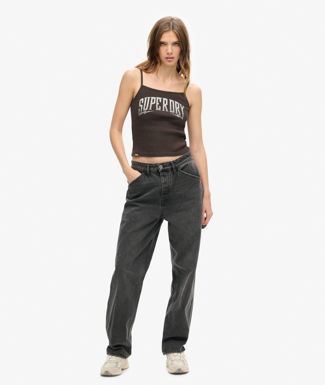 Retro Rocker Graphic Rib Cami Top Retro Rocker Graphic Rib Cami Top