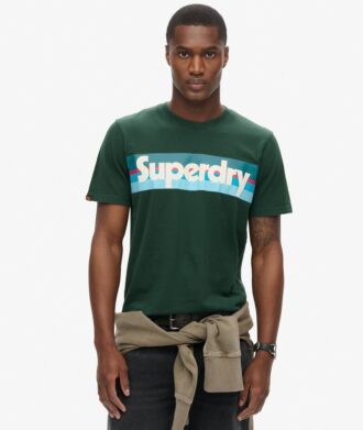 Retro-Streifen-Logo-T-Shirt