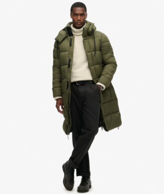 Ripstop Longline-Puffer-Mantel
