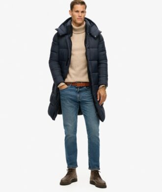 Ripstop Longline-Puffer-Mantel