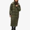 Ripstop-Longline-Puffer-Mantel