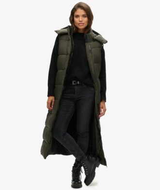 Ripstop-Weste mit Hooded-Kapuze und verlängertem Schnitt