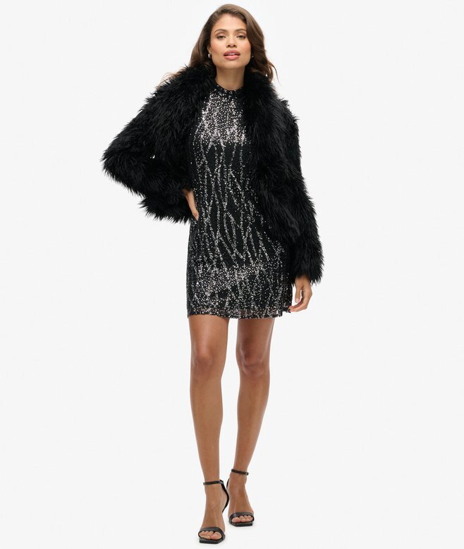Ärmelloses A-Linien-Minikleid mit Pailletten Ärmelloses A-Linien-Minikleid mit Pailletten