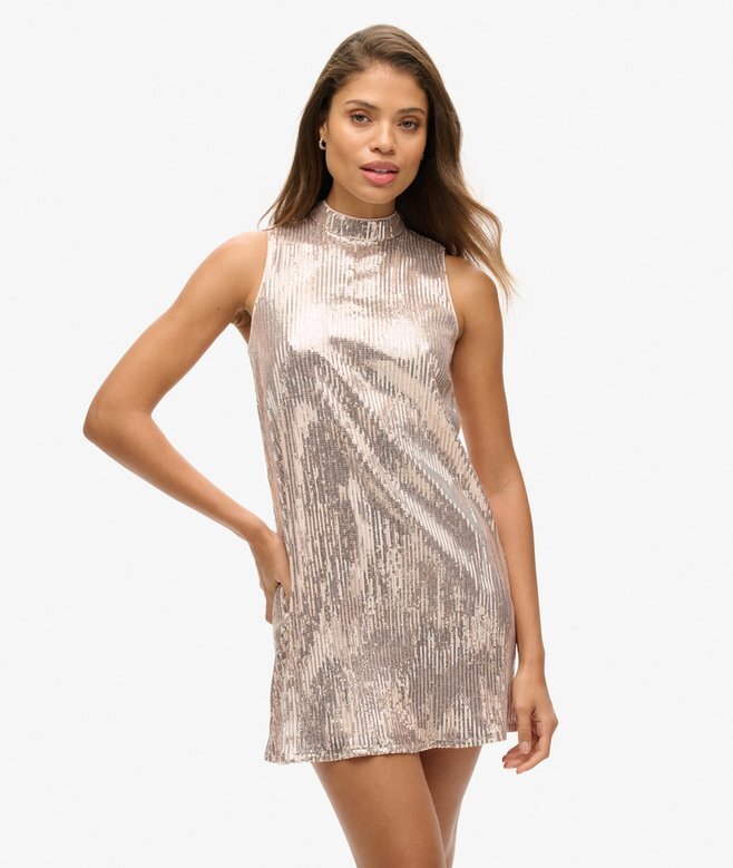 Ärmelloses A-Linien-Minikleid mit Pailletten Ärmelloses A-Linien-Minikleid mit Pailletten